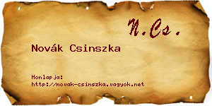 Novák Csinszka névjegykártya